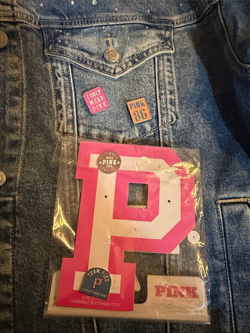 PINK Victoria's Secret Light Blue Denim Jacket - Picture 10 of 12